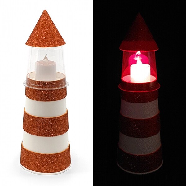 키즈킹-창의미술 만들기,LED 조명등 만들기/삼각뿔등대