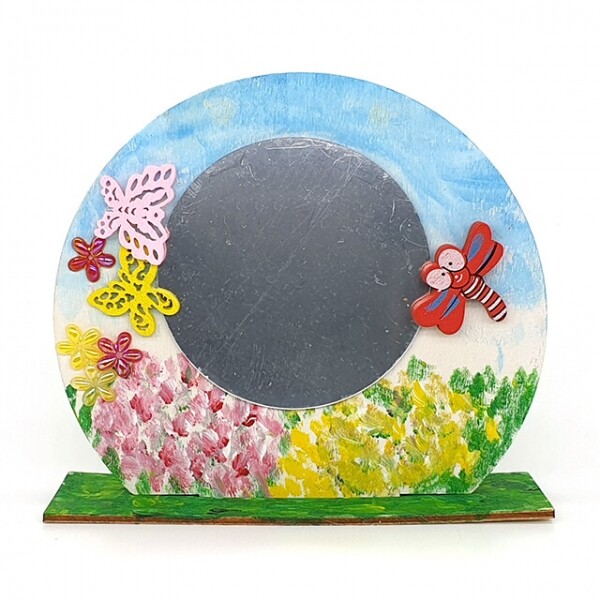 키즈킹-창의미술 만들기,거울 스탠드액자 만들기/꽃밭 속에서