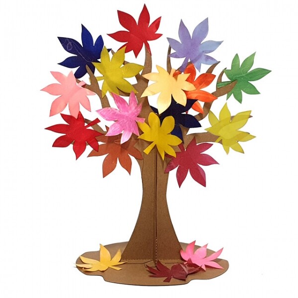 키즈킹-창의미술 만들기,종이나무 꾸미기/가을 한지 단풍나무