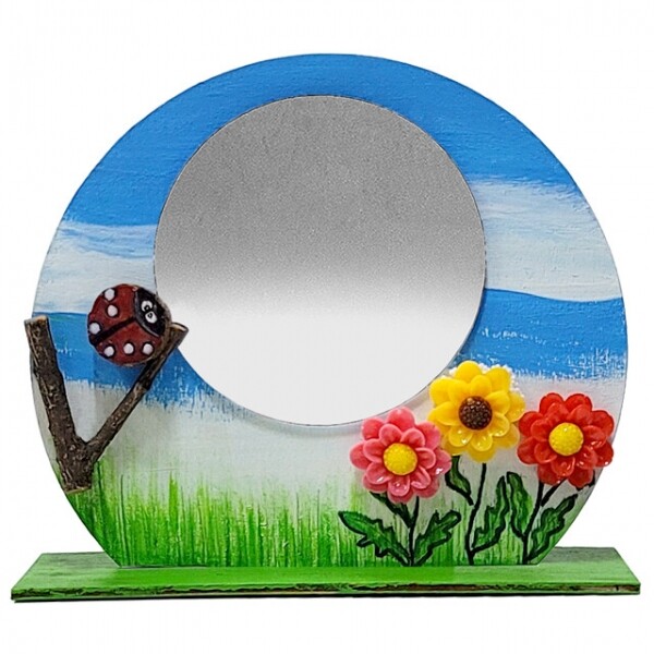 키즈킹-창의미술 만들기,스탠드액자 만들기-거울 꽃(2종 택1)