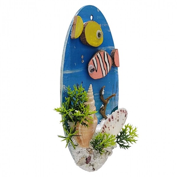 키즈킹-창의미술 만들기,여름 타원형걸이 만들기-나무물고기